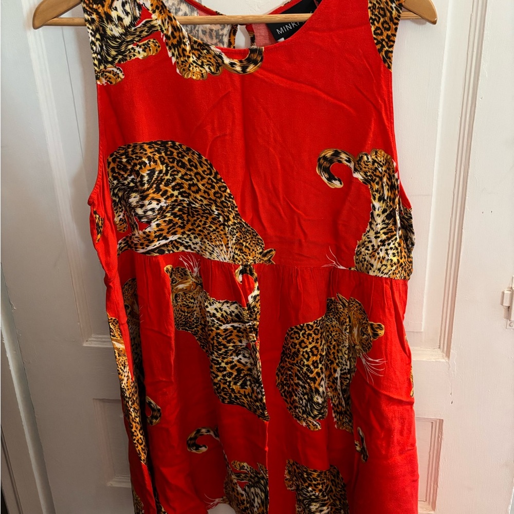 Mink Pink - Red Leopard Print Dress